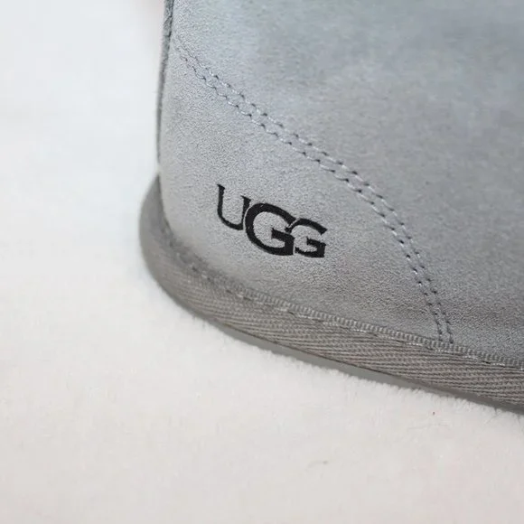 UGG KALLEN GRAY POM SUEDE SLIPPERS HOUSE‎ SHOES - Picture 4 of 8